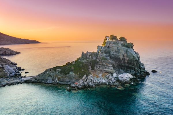 The famous Chapel of Agios Ioannis in Skopelos