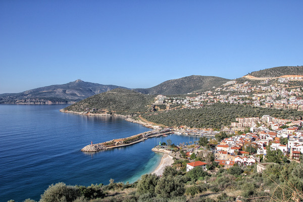 Kalkan's sunny coast and blue sea