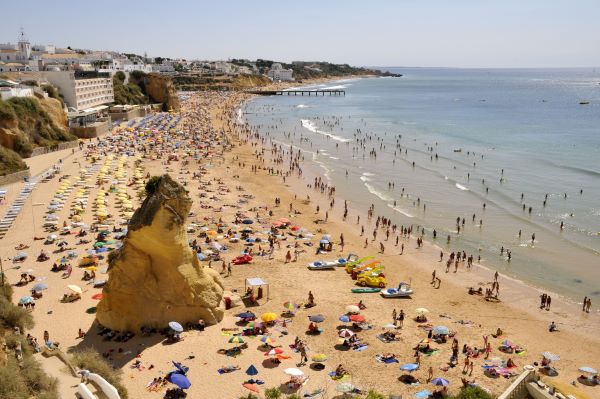 Albufeir's Busy Beach in the Algarve